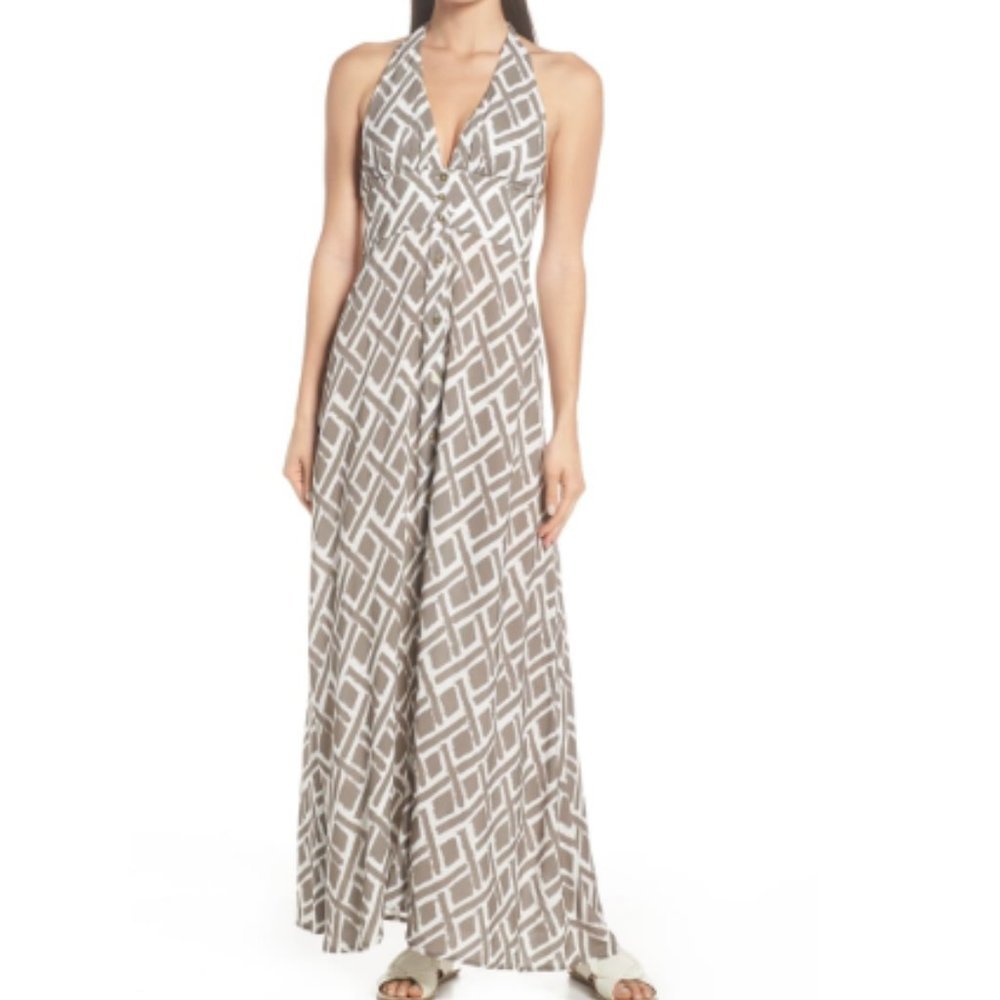 HEIDI KLEIN Brown Halter Neck Cover-Up Maxi Dress